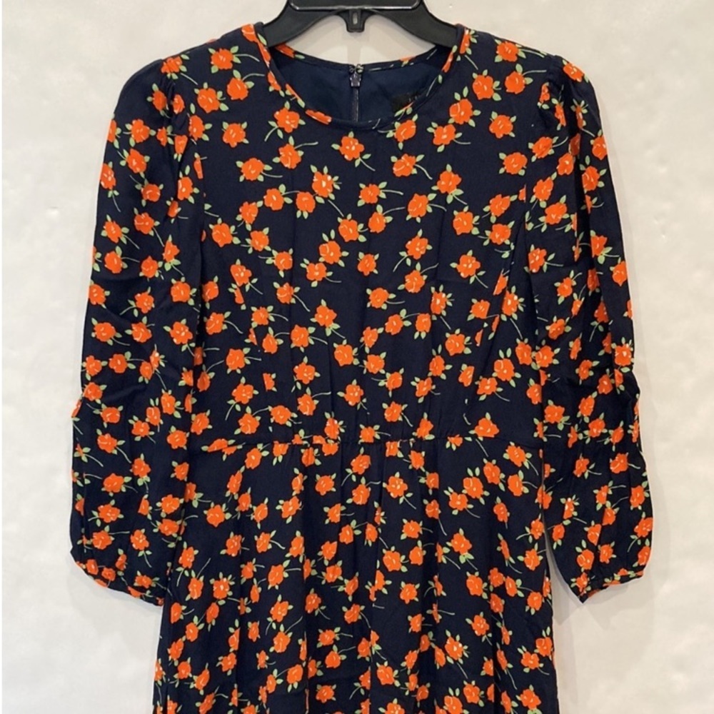 J Crew Flowy Tiered Midi Dress In Poppy Fields Size 0 - Picture 7 of 10